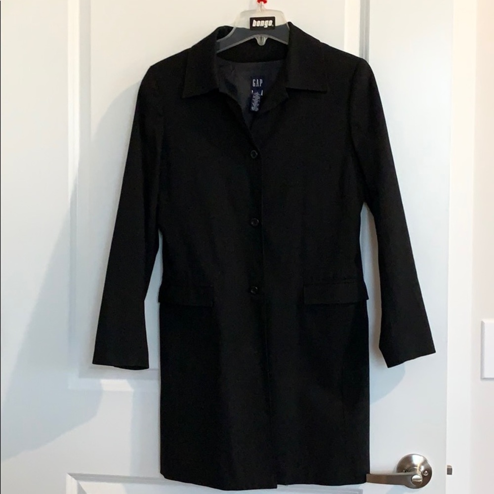 Gap Black Button Down Duster Coat - image 1